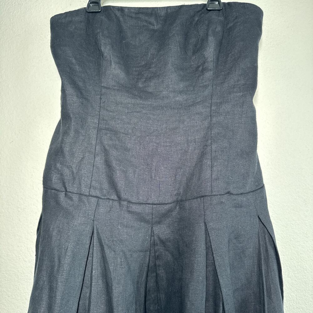 Reformation Isabeli Linen Strapless Mini Dress Black 10 NWT Summer - Picture 5 of 9